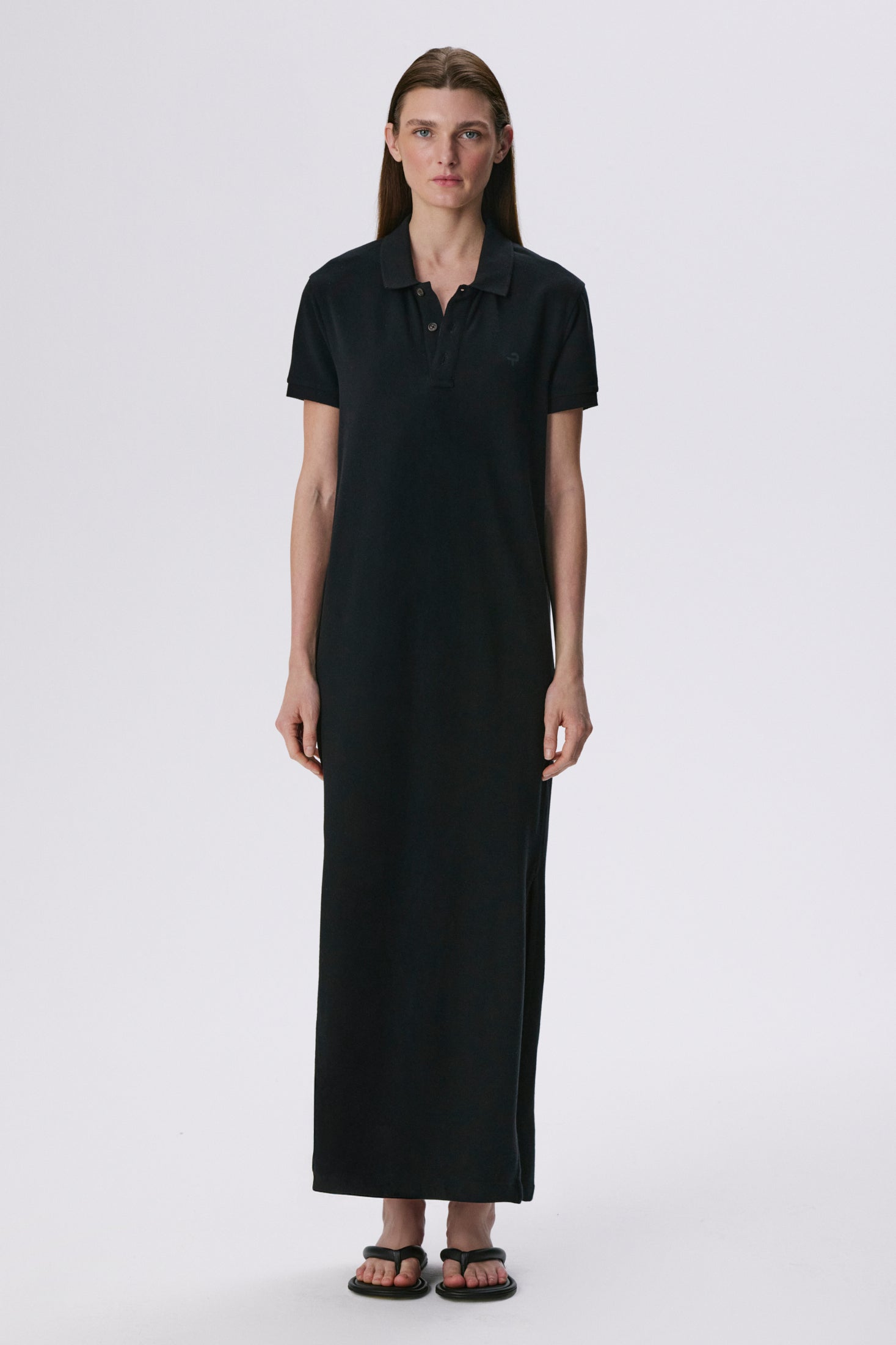 Polo Dress | Cotton Piqué – Black