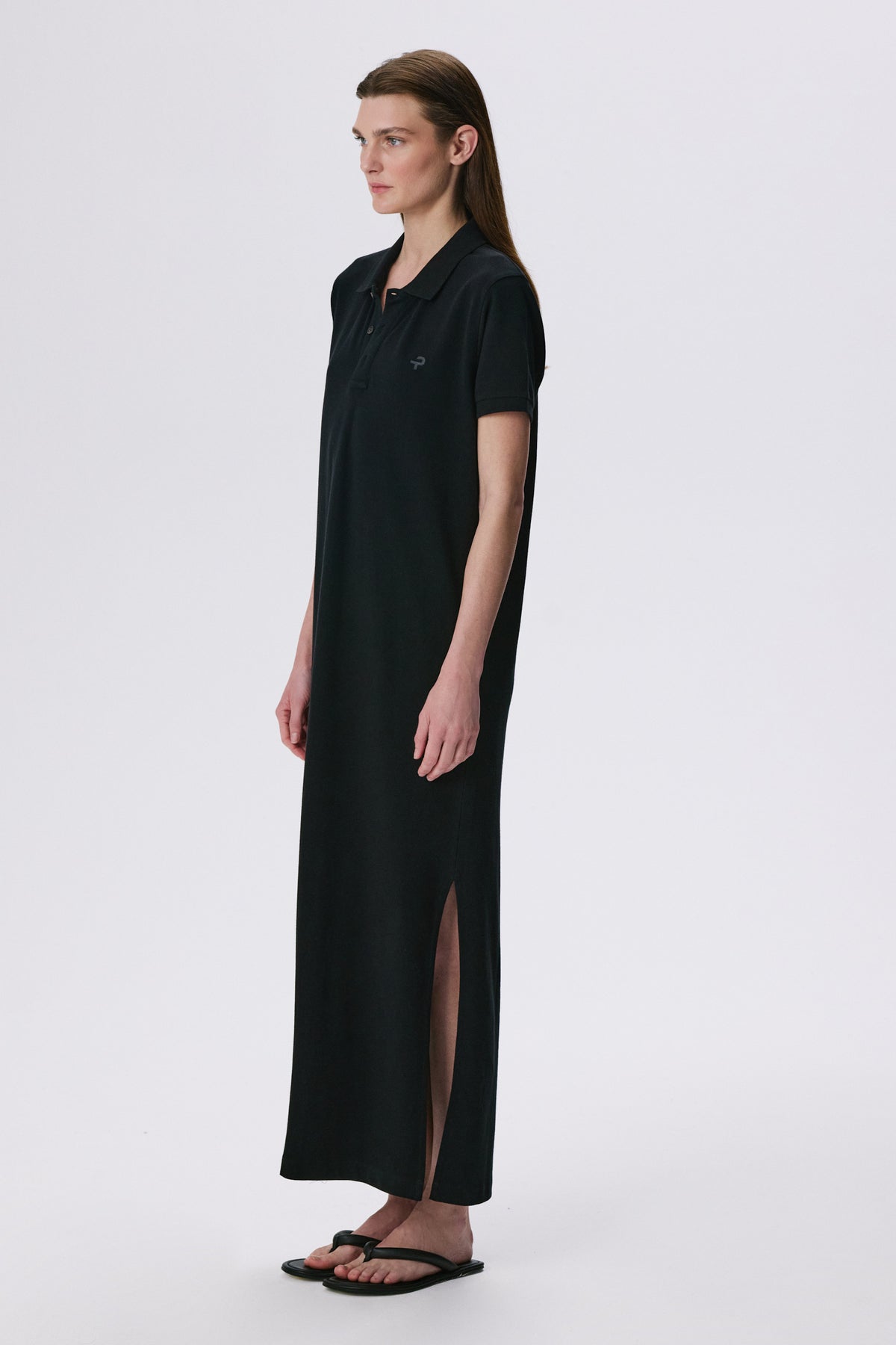Polo Dress | Cotton Piqué – Black