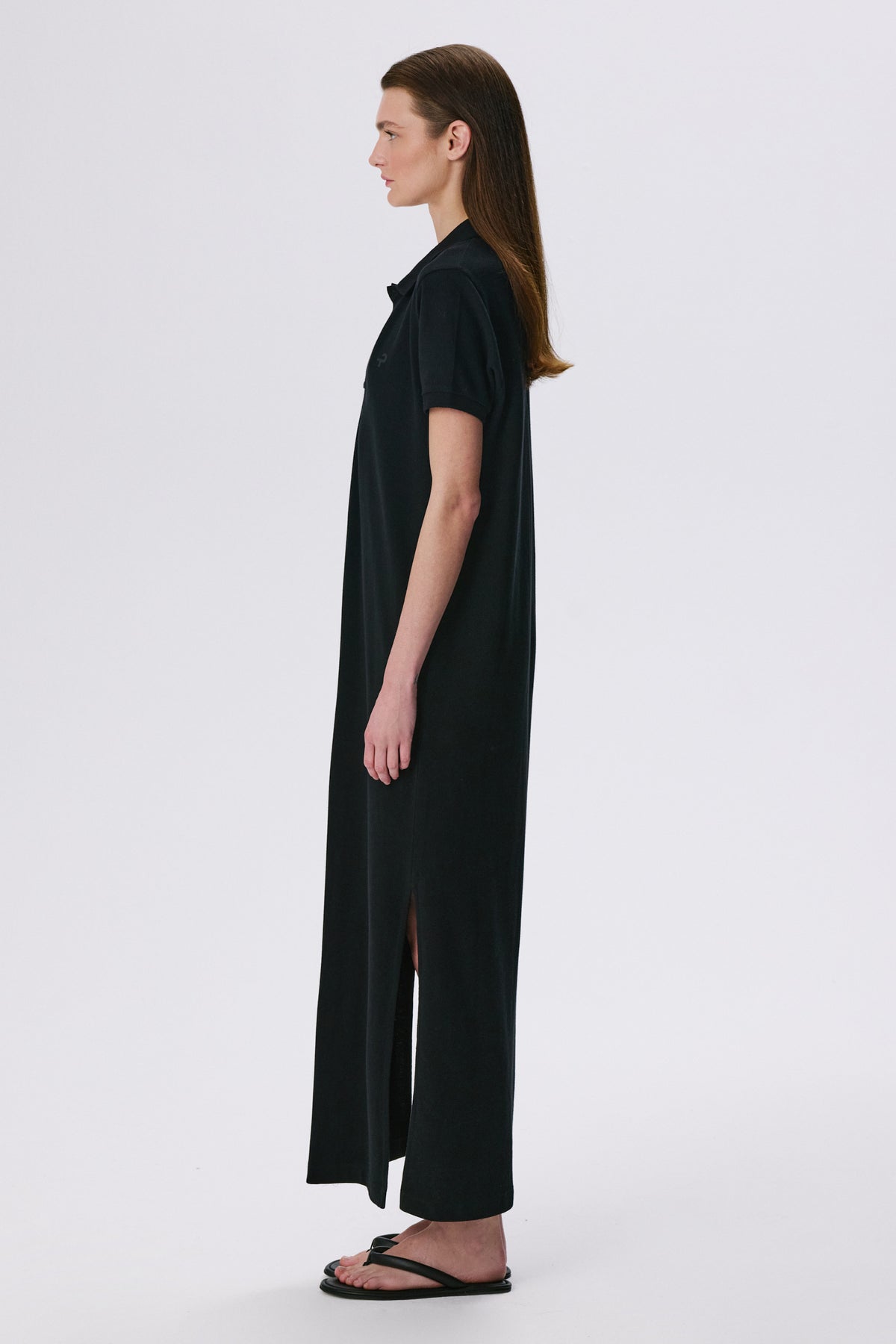 Polo Dress | Cotton Piqué – Black