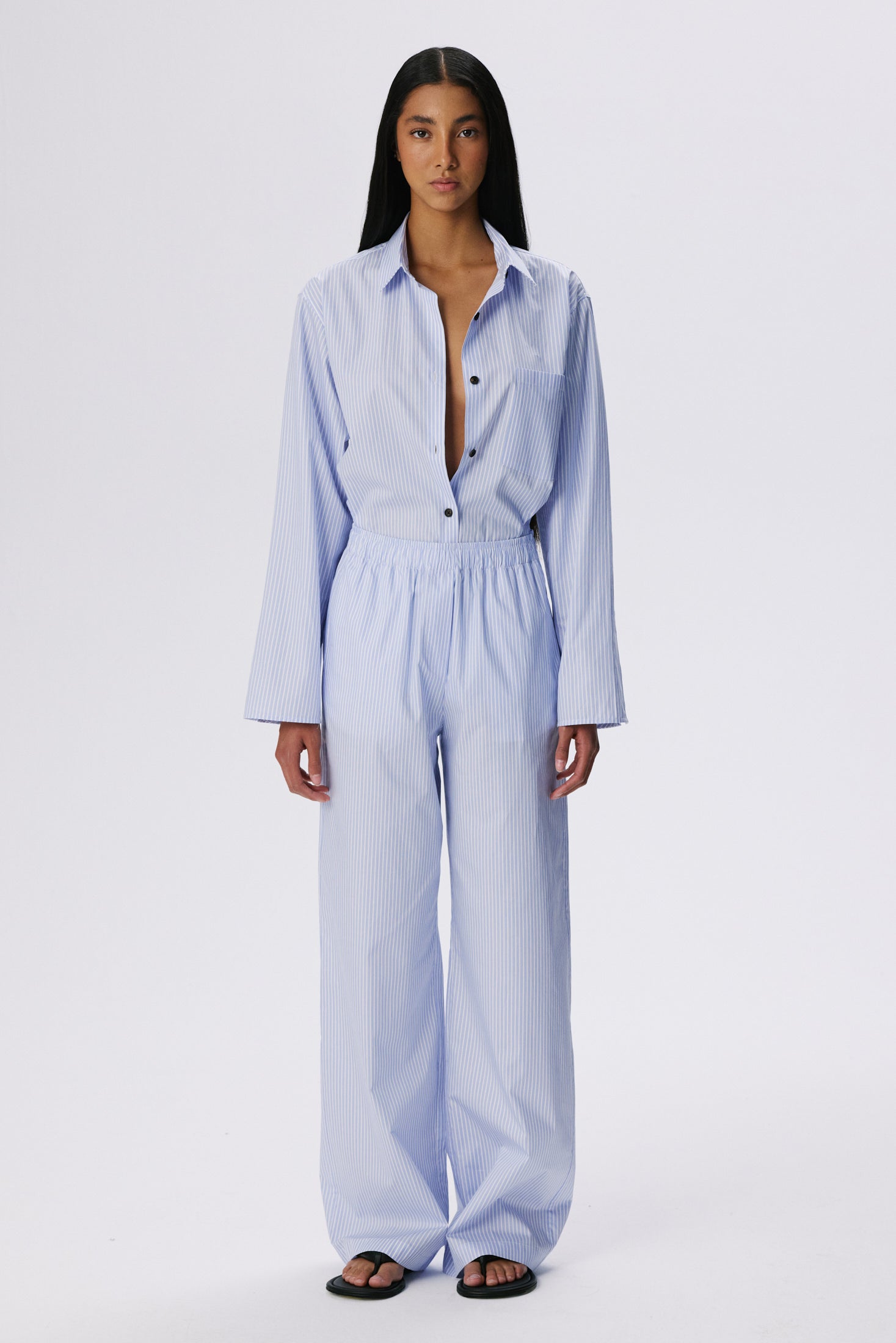 Stance Shirt | Cotton Poplin – Light Blue Stripe