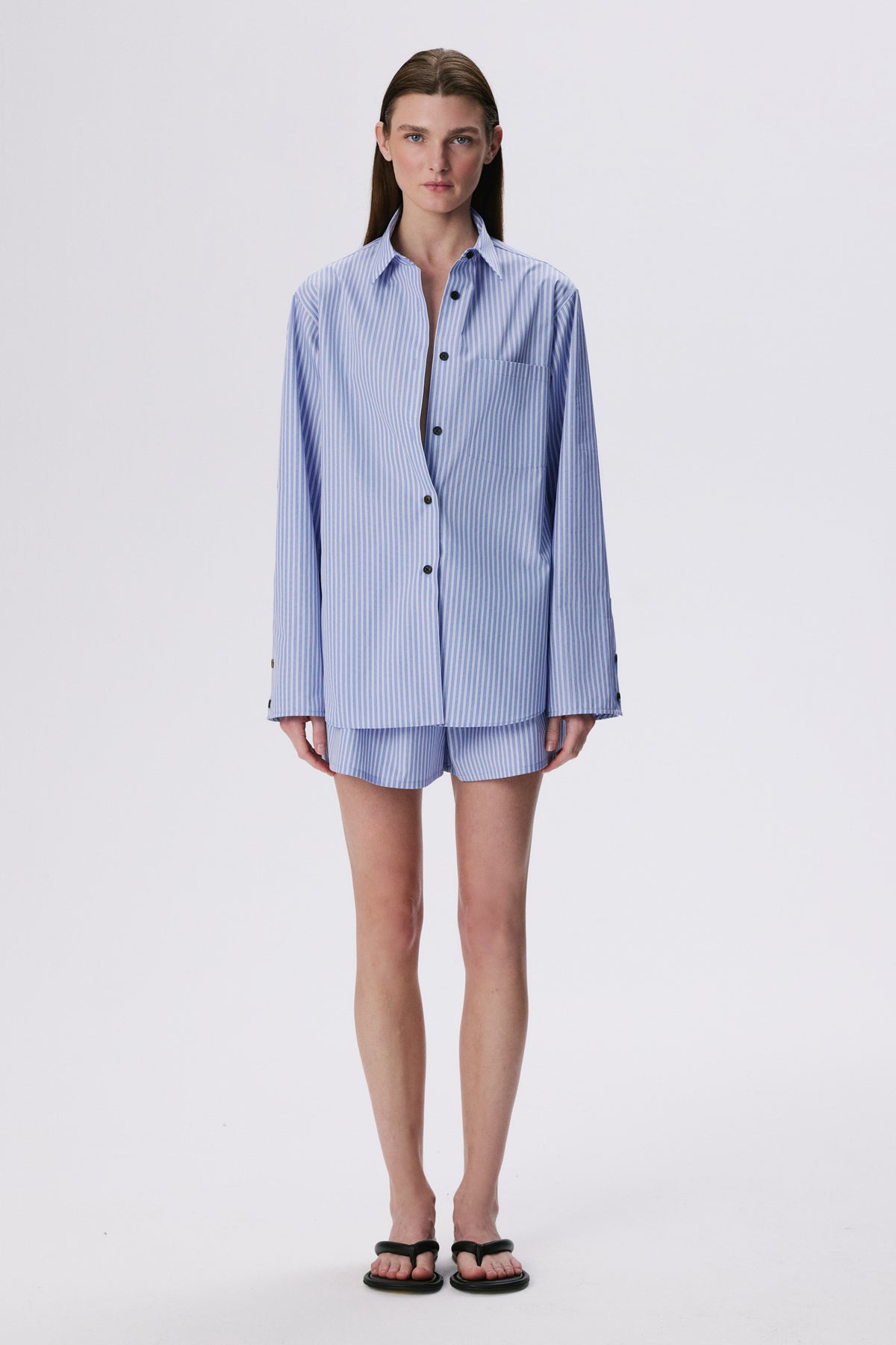 Stance Shirt | Cotton Poplin – Bright Blue Stripe