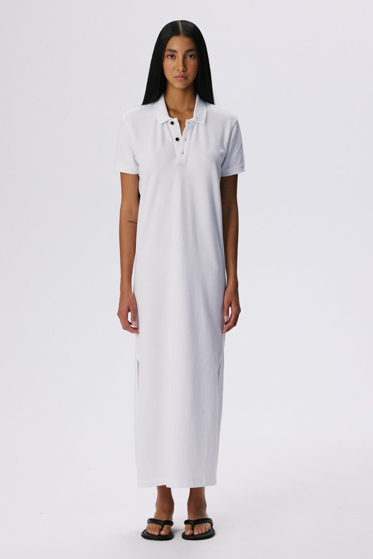 Polo Dress | Cotton Piqué – White