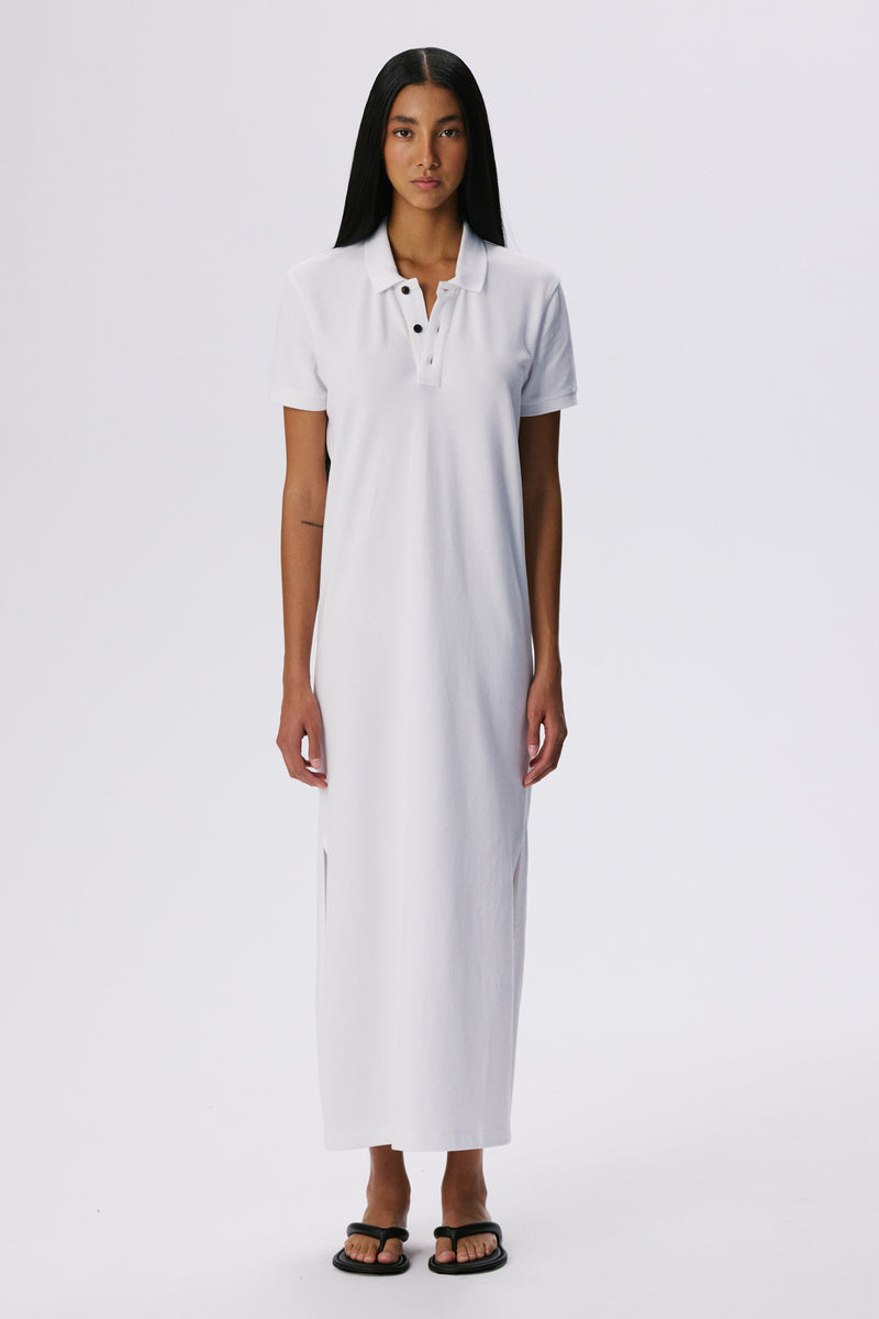 Polo Dress | Cotton Piqué – White