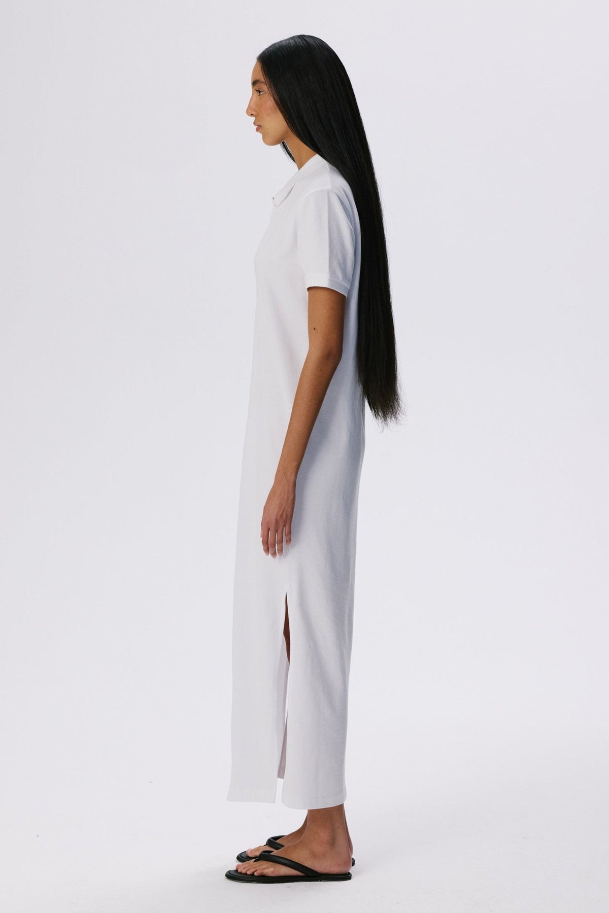Polo Dress | Cotton Piqué – White