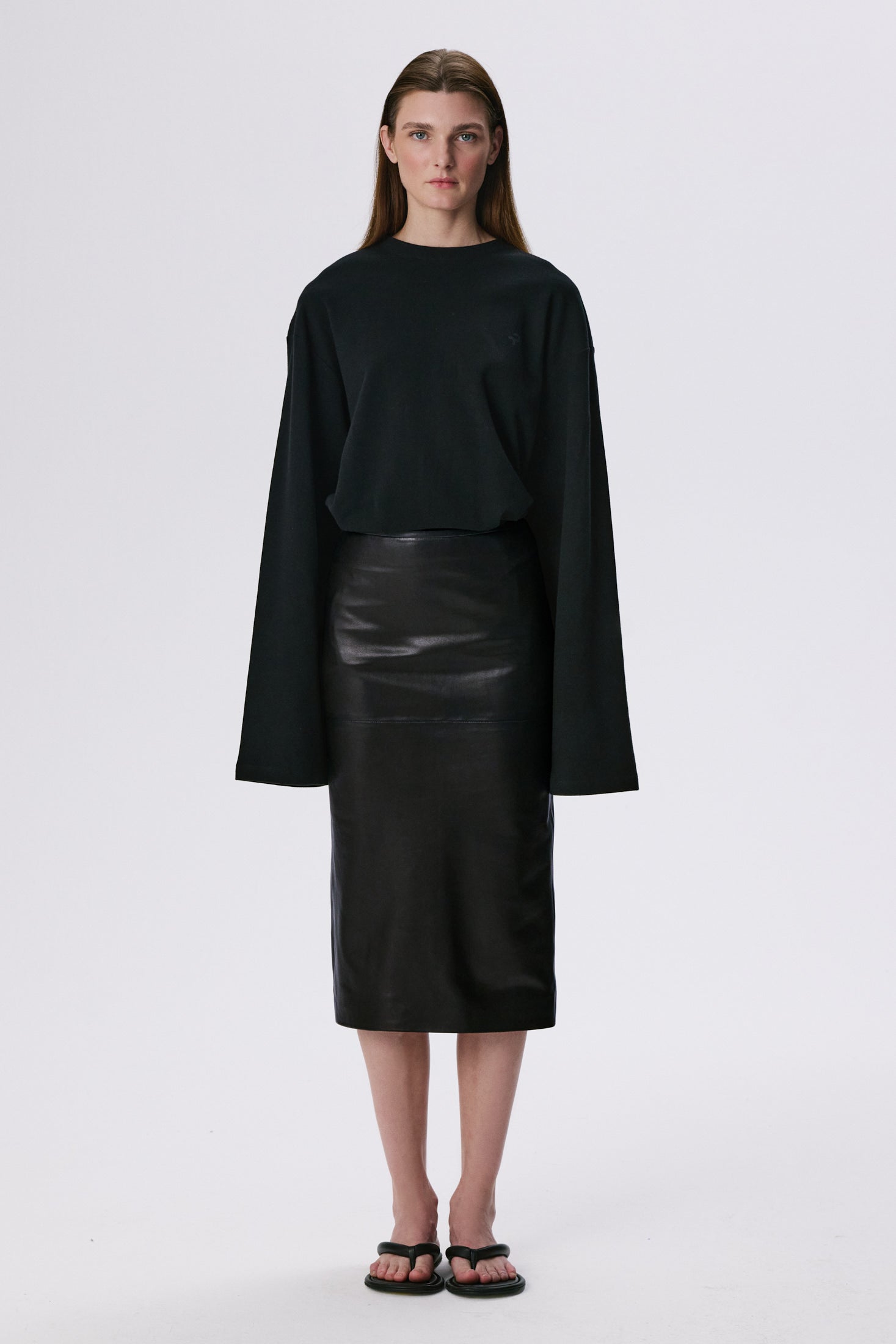 Pencil Skirt | Leather - Black