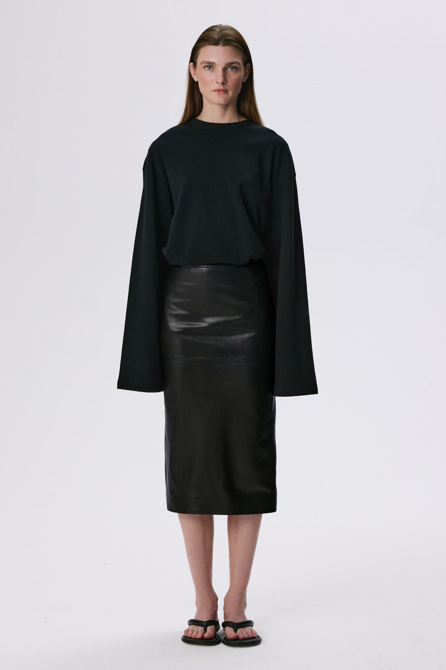 Pencil Skirt | Leather - Black