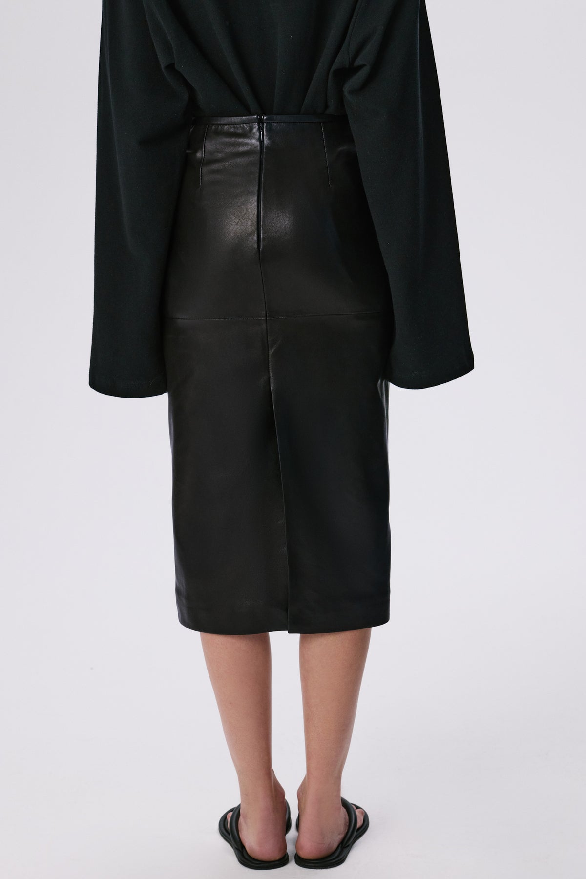 Pencil Skirt | Leather - Black