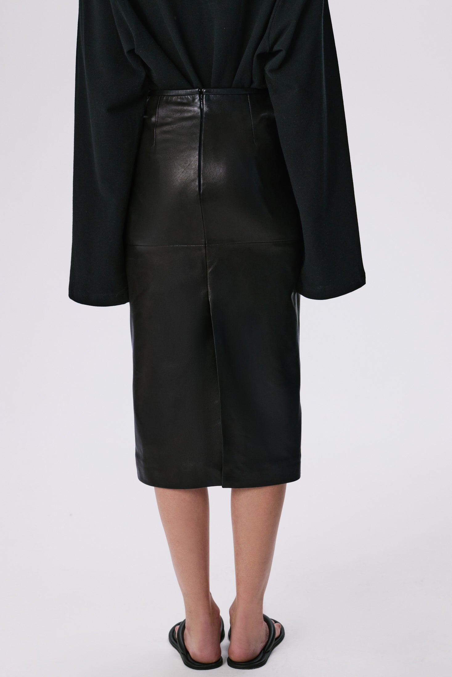 Pencil Skirt | Leather - Black