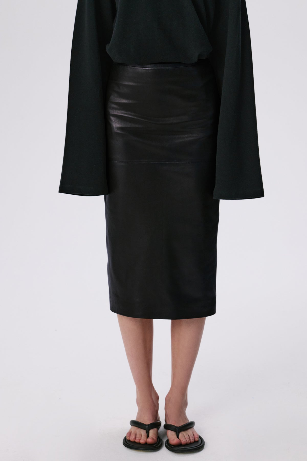 Pencil Skirt | Leather - Black