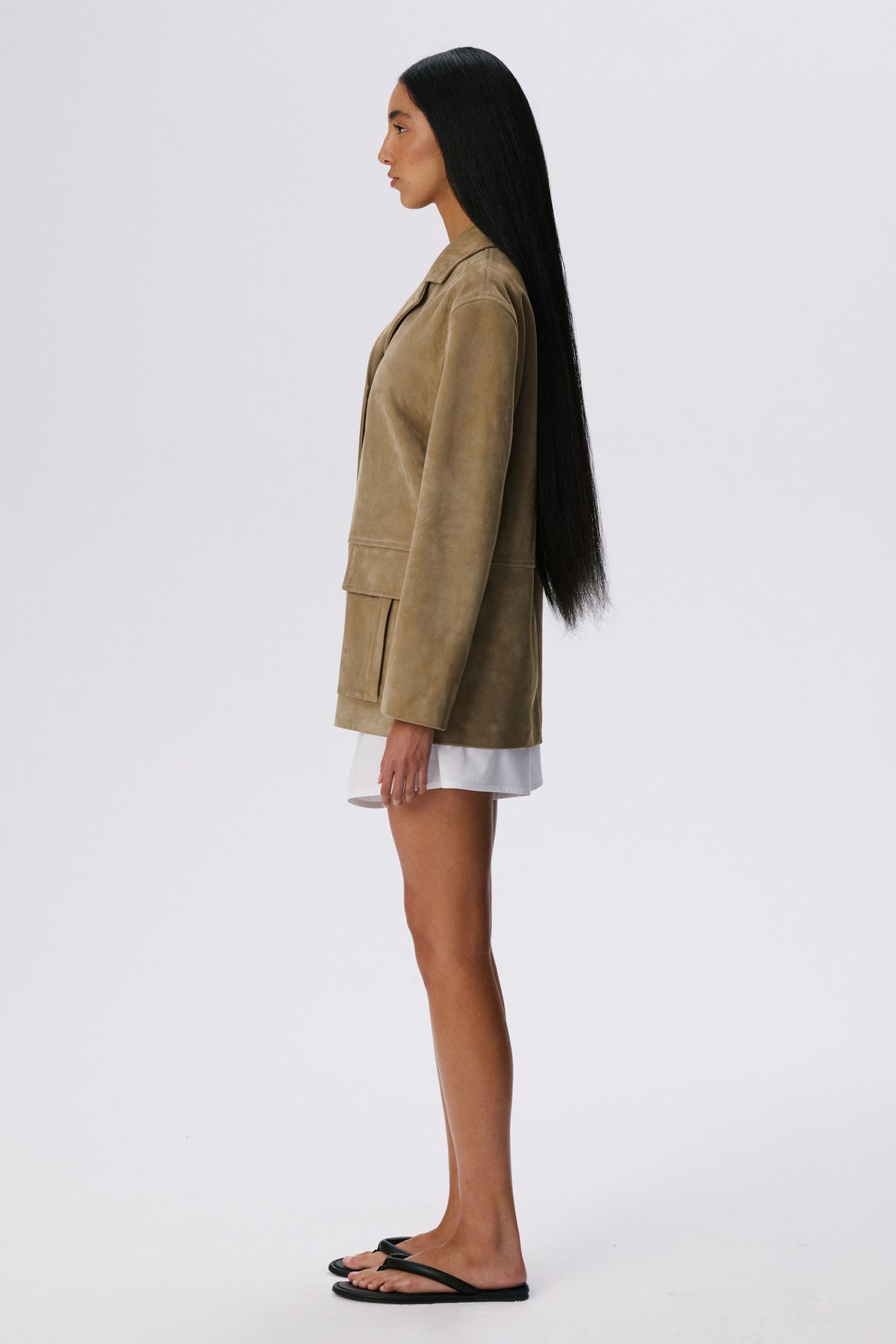 Suede Workwear X Jacket | British Khaki