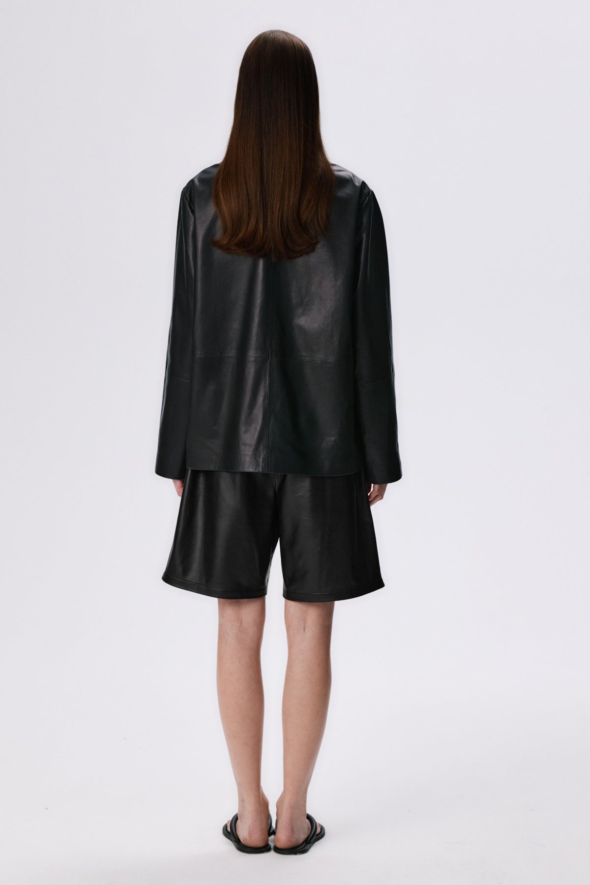 Pyjama Shirt | Ultra-Lightweight Leather – Black