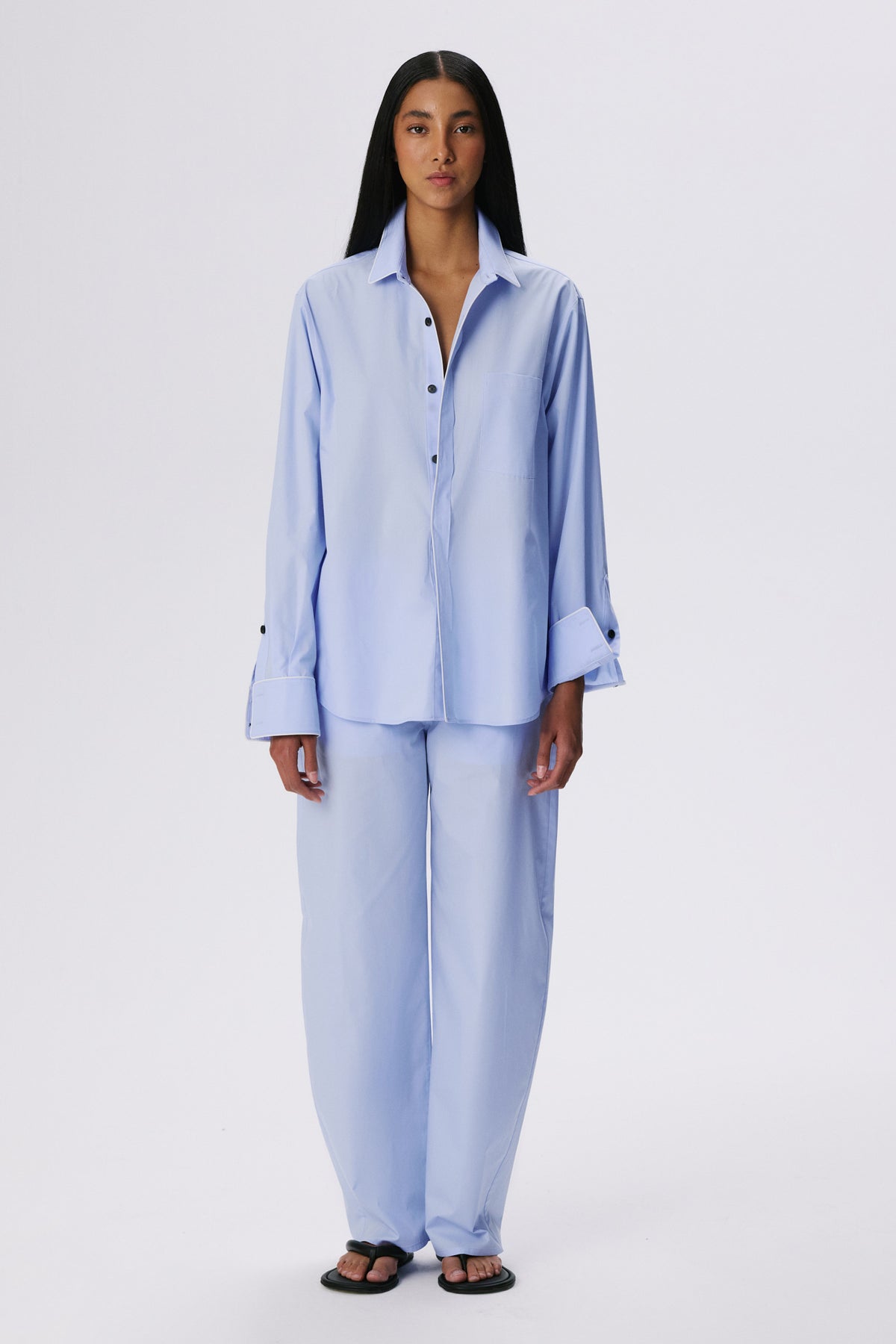 Tailored Shirt | Cotton Poplin – Light Blue