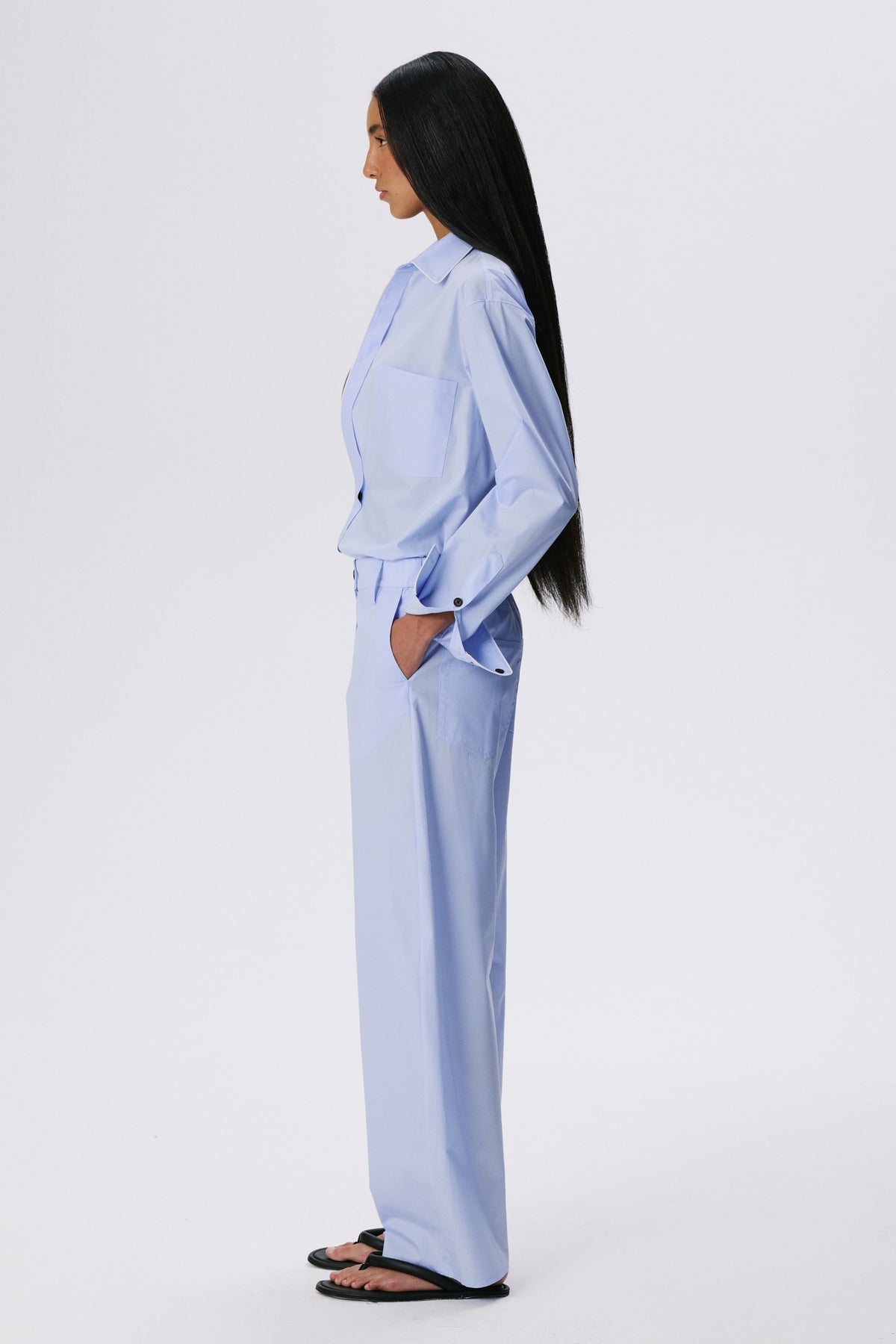 Tailored Shirt | Cotton Poplin – Light Blue
