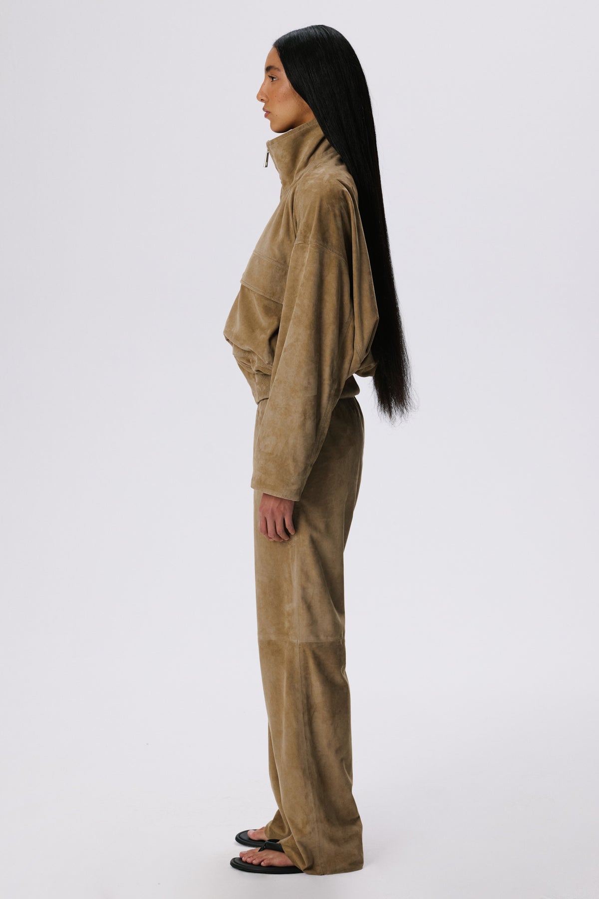 Fluid Bomber Jacket | Metis Suede – British Khaki