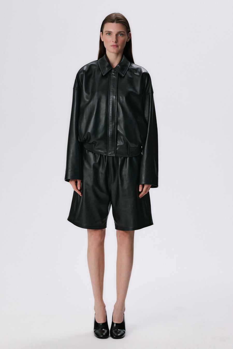 Pull-On Lounge Shorts | Leather – Black