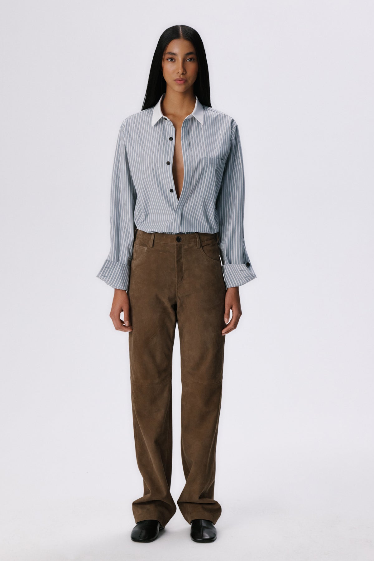 5 Pocket Straight Pants | Suede – Tobacco