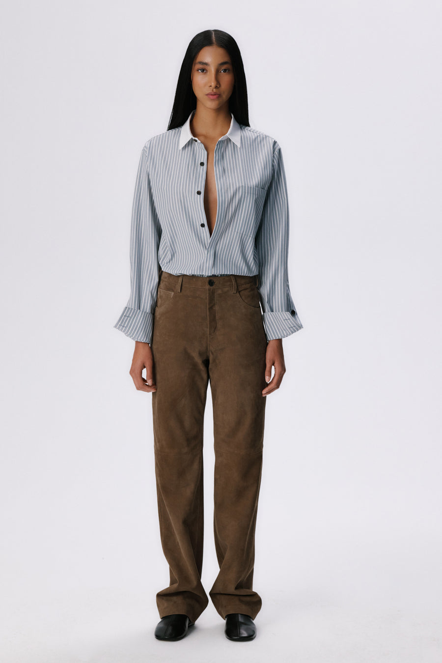 5 Pocket Straight Pants | Suede – Tobacco