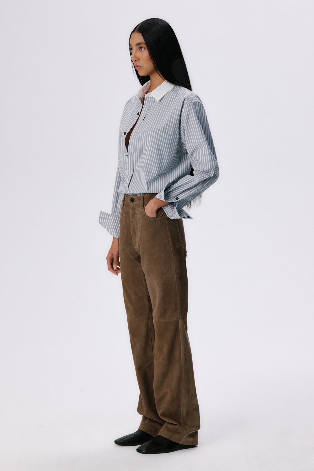 5 Pocket Straight Pants | Suede – Tobacco