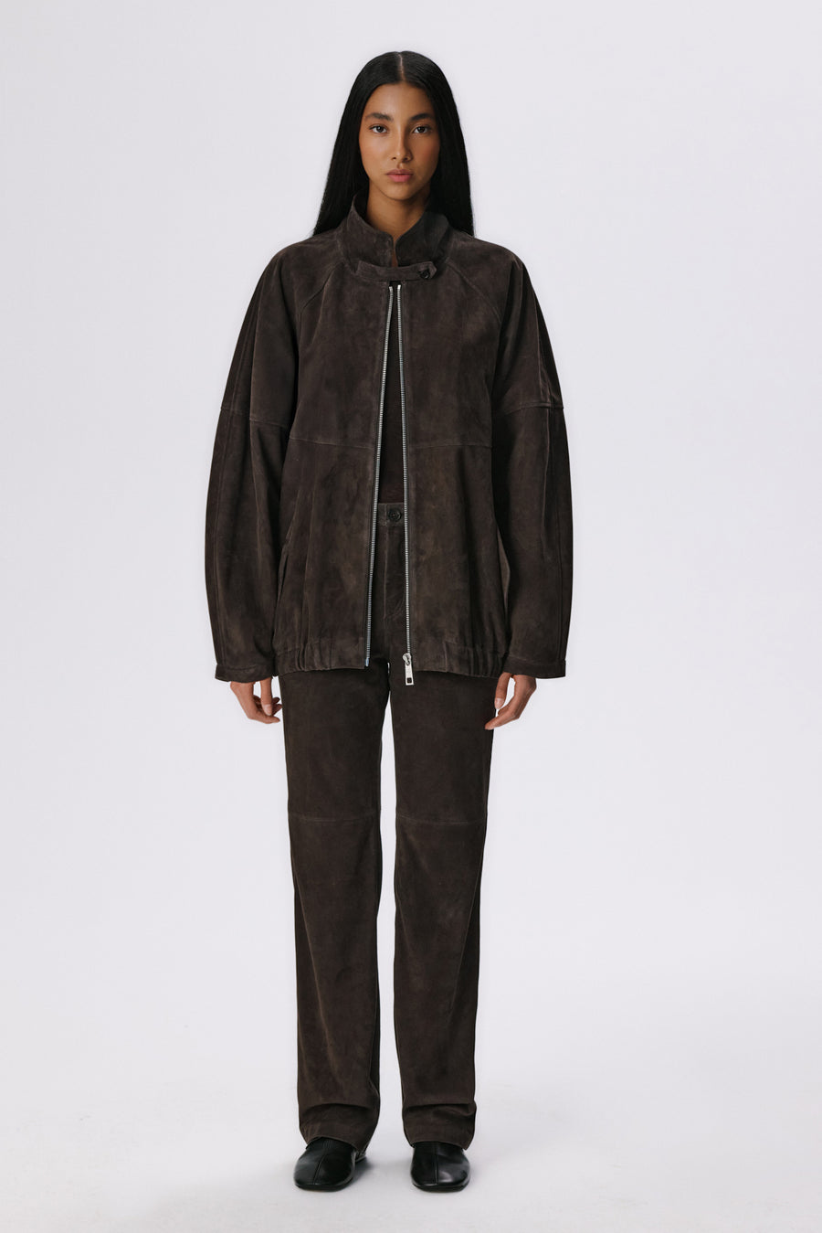 5 Pocket Straight Pants | Suede – Chocolate