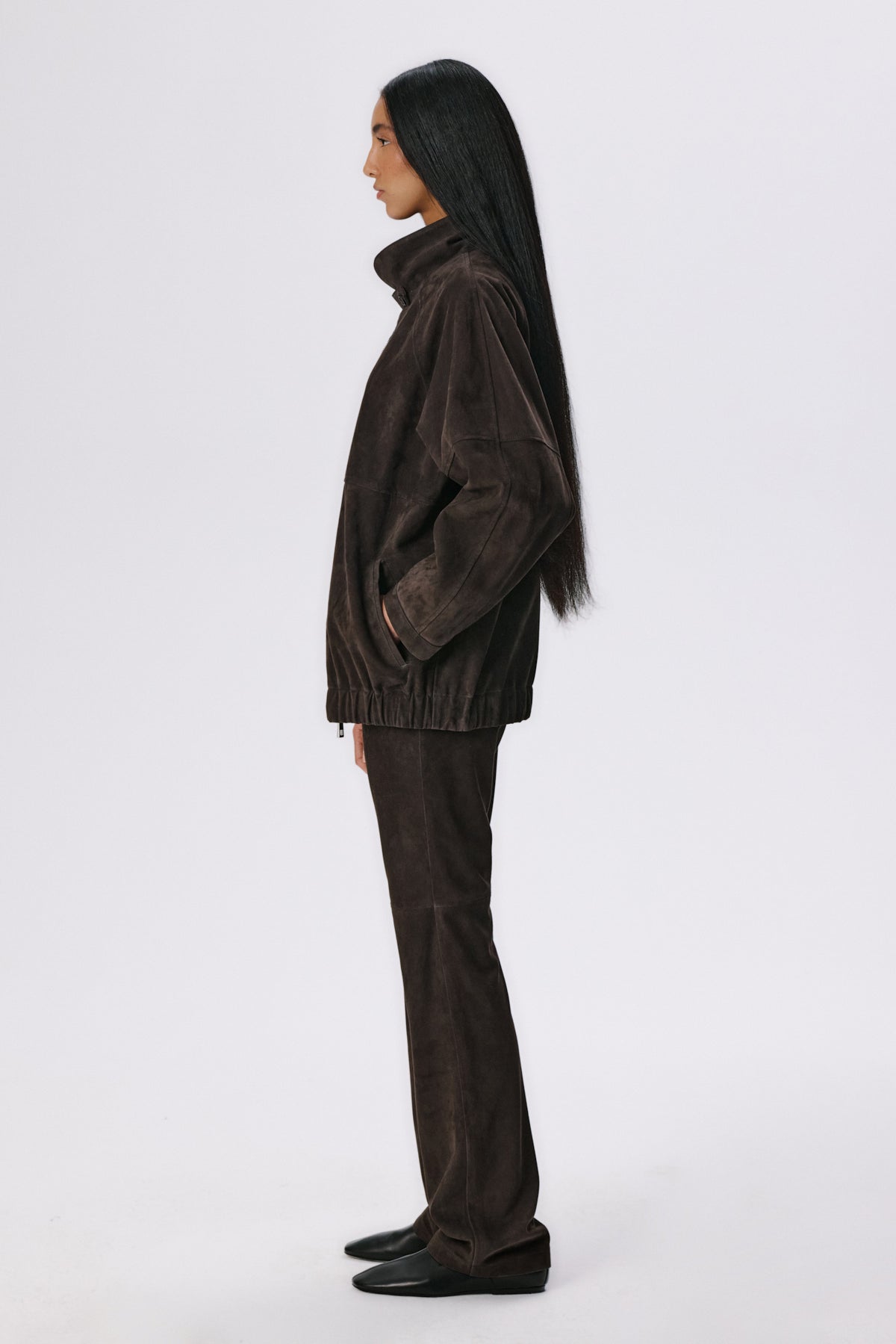 5 Pocket Straight Pants | Suede – Chocolate