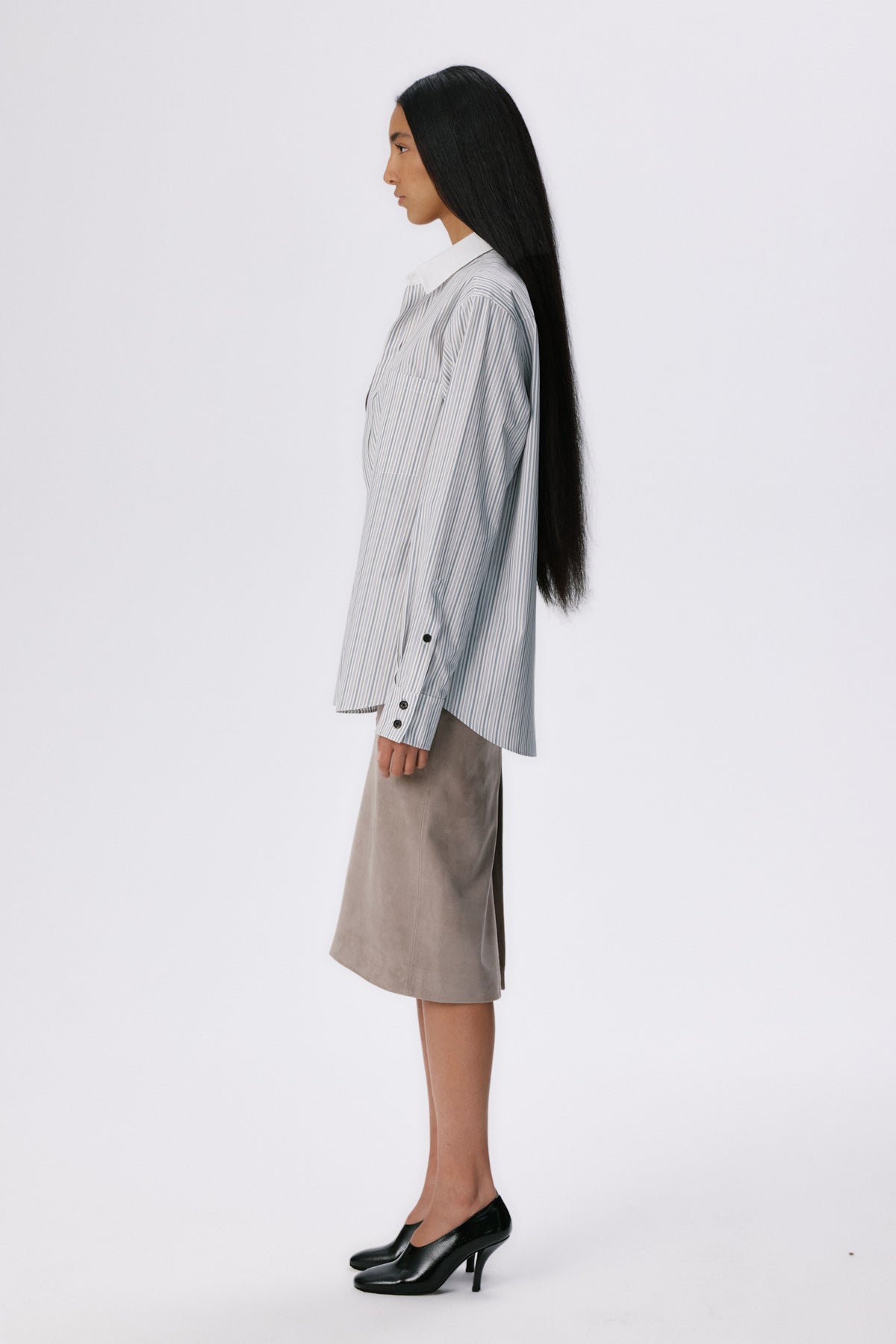 Pencil Skirt | Suede – Bamboo Beige