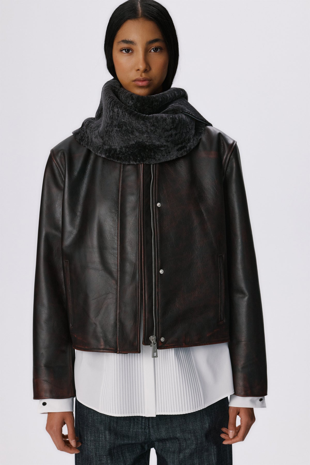Scarf | Cosmos Shearling – Graphite