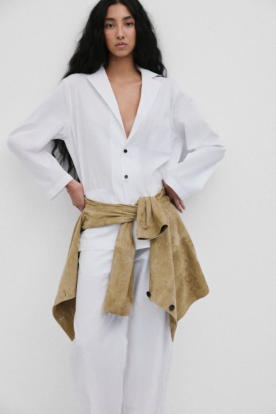 In Bloom Shirt | Cotton Poplin – White