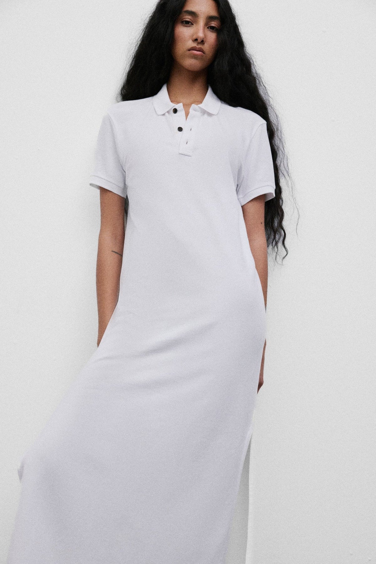 Polo Dress | Cotton Piqué – White
