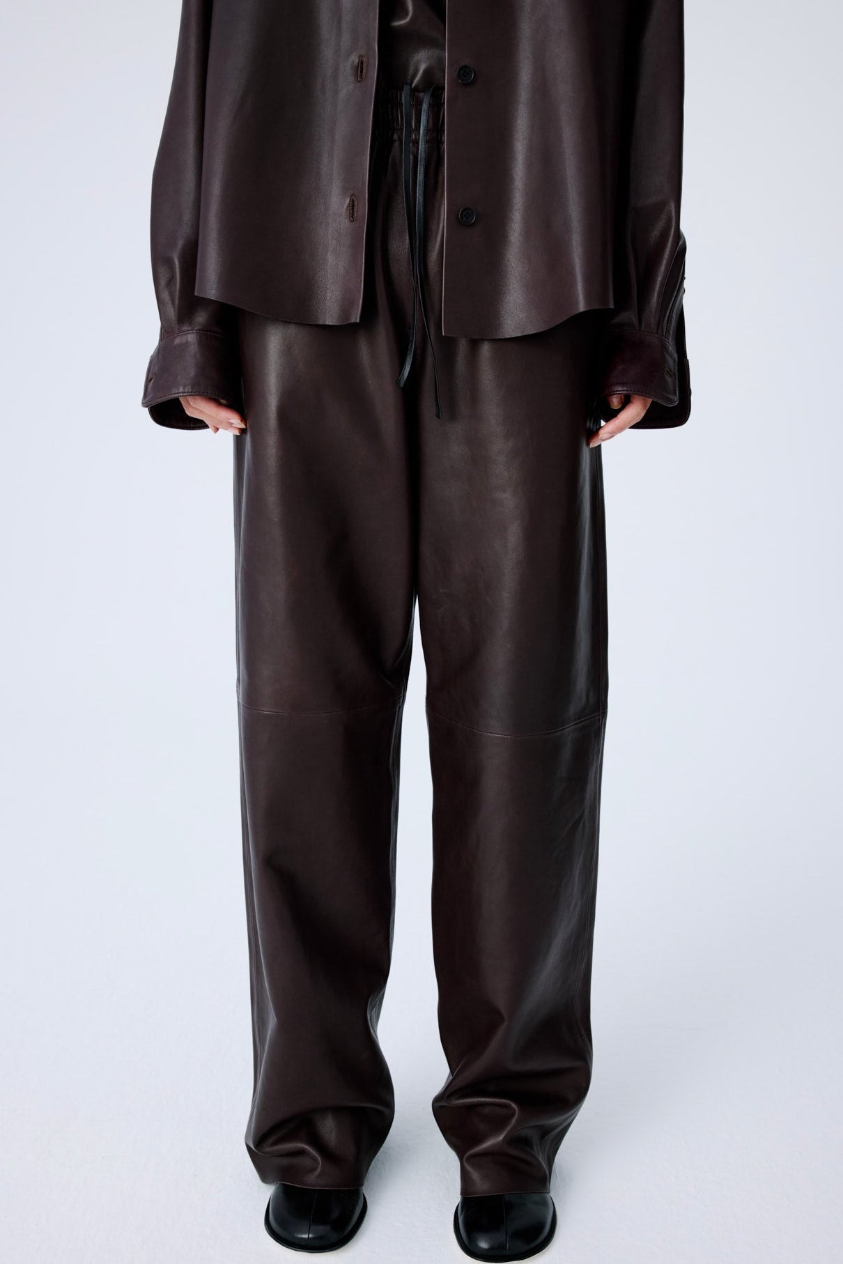 Leather Lounge Pants - Dark Chocolate