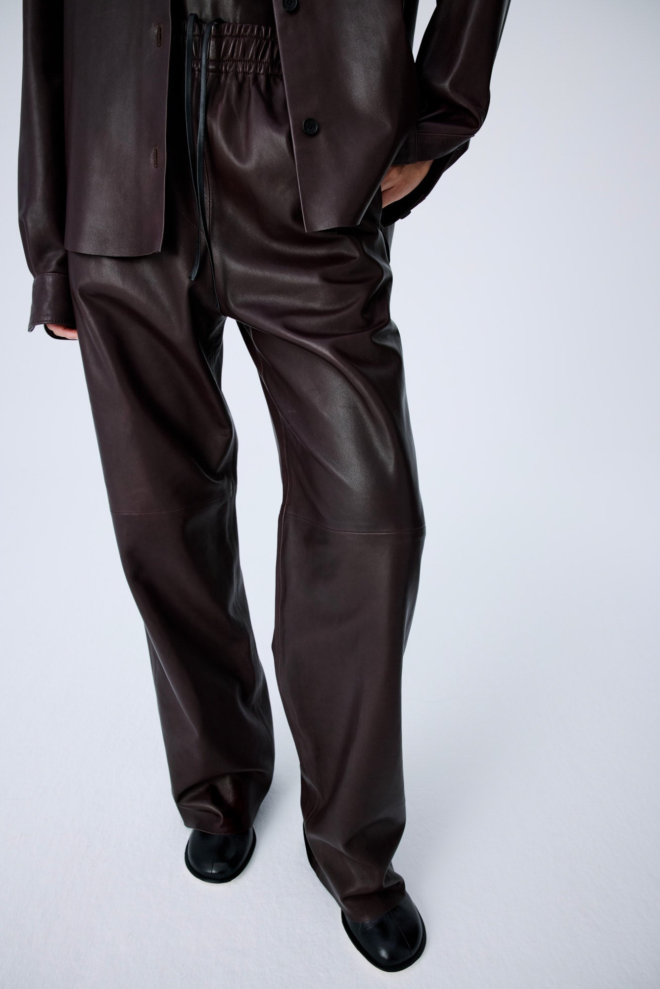 Leather Lounge Pants - Dark Chocolate