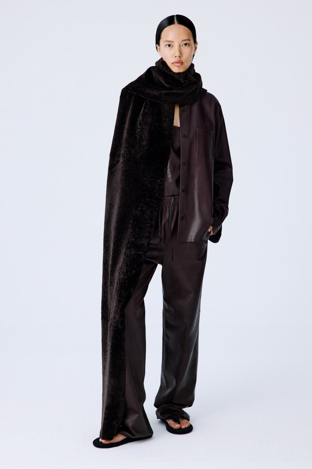 Leather Lounge Pants - Dark Chocolate