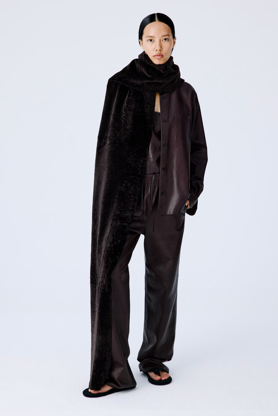 Leather Lounge Pants - Dark Chocolate