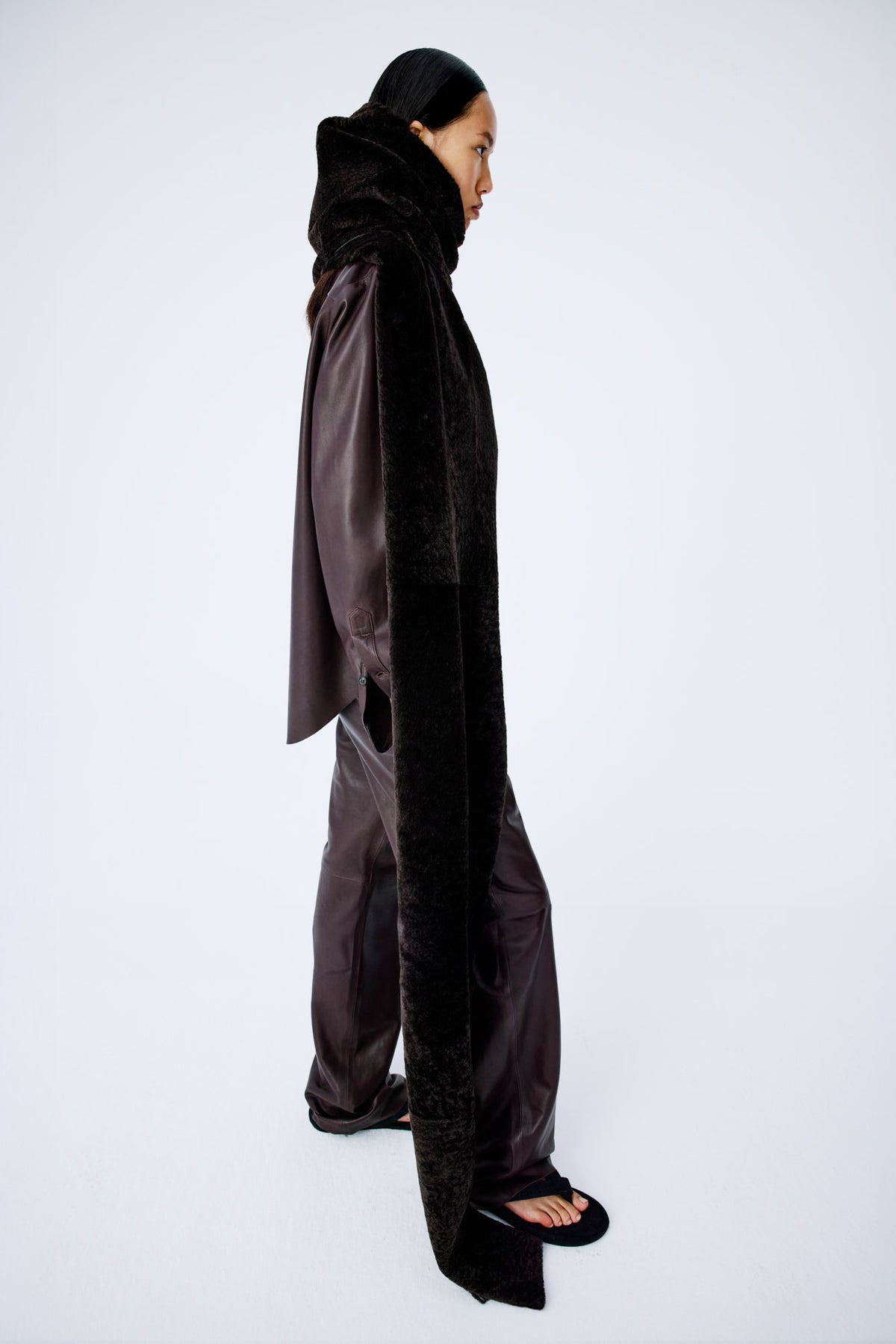 Shearling Cosmos Scarf | Dark Chocolate - Extra Long