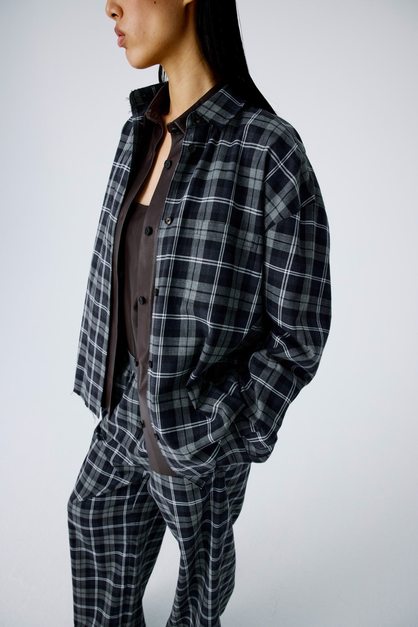 Tranquil Shirt In Plaid Flannel - Navy