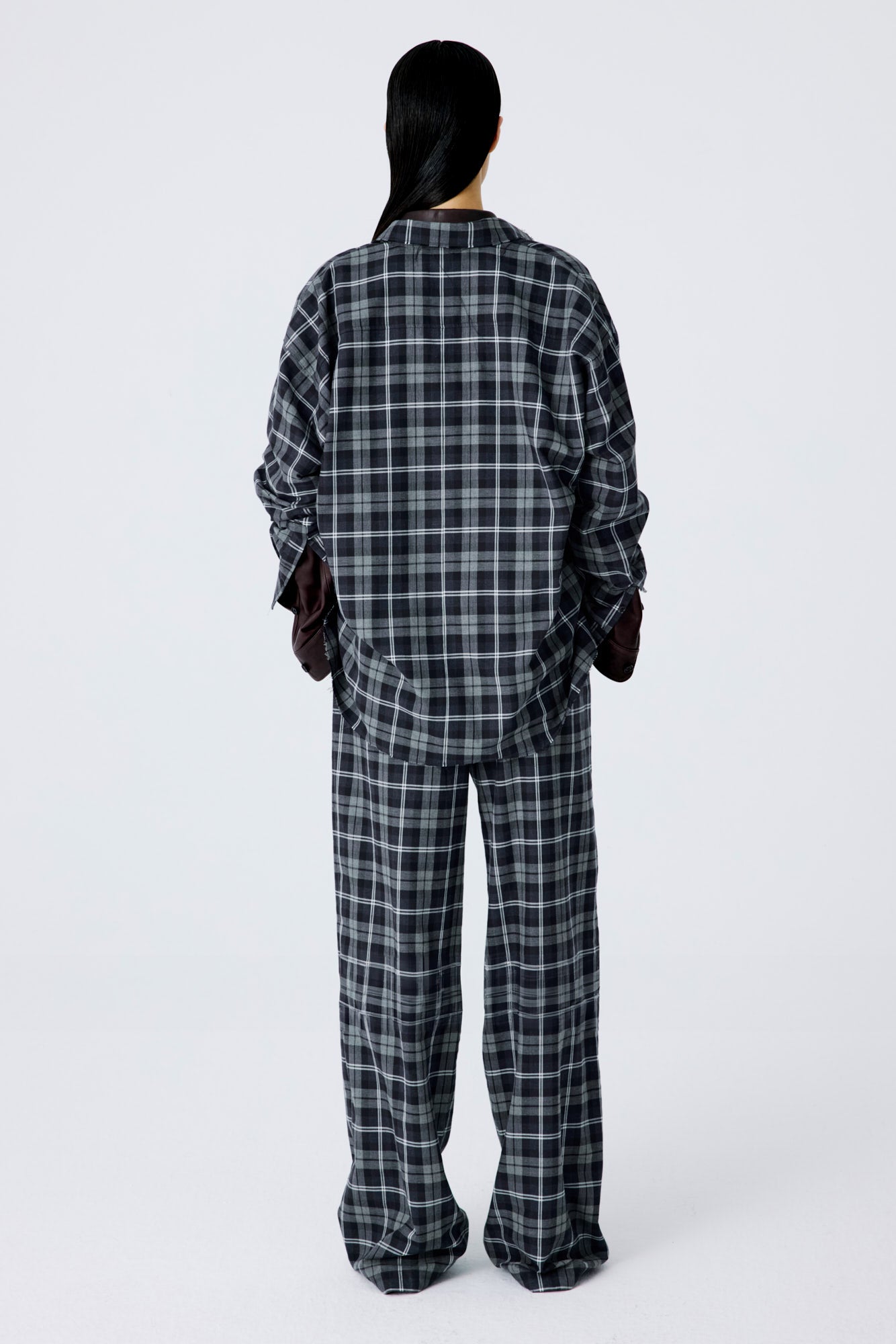 Lounge Pants In Plaid Flannel - Navy