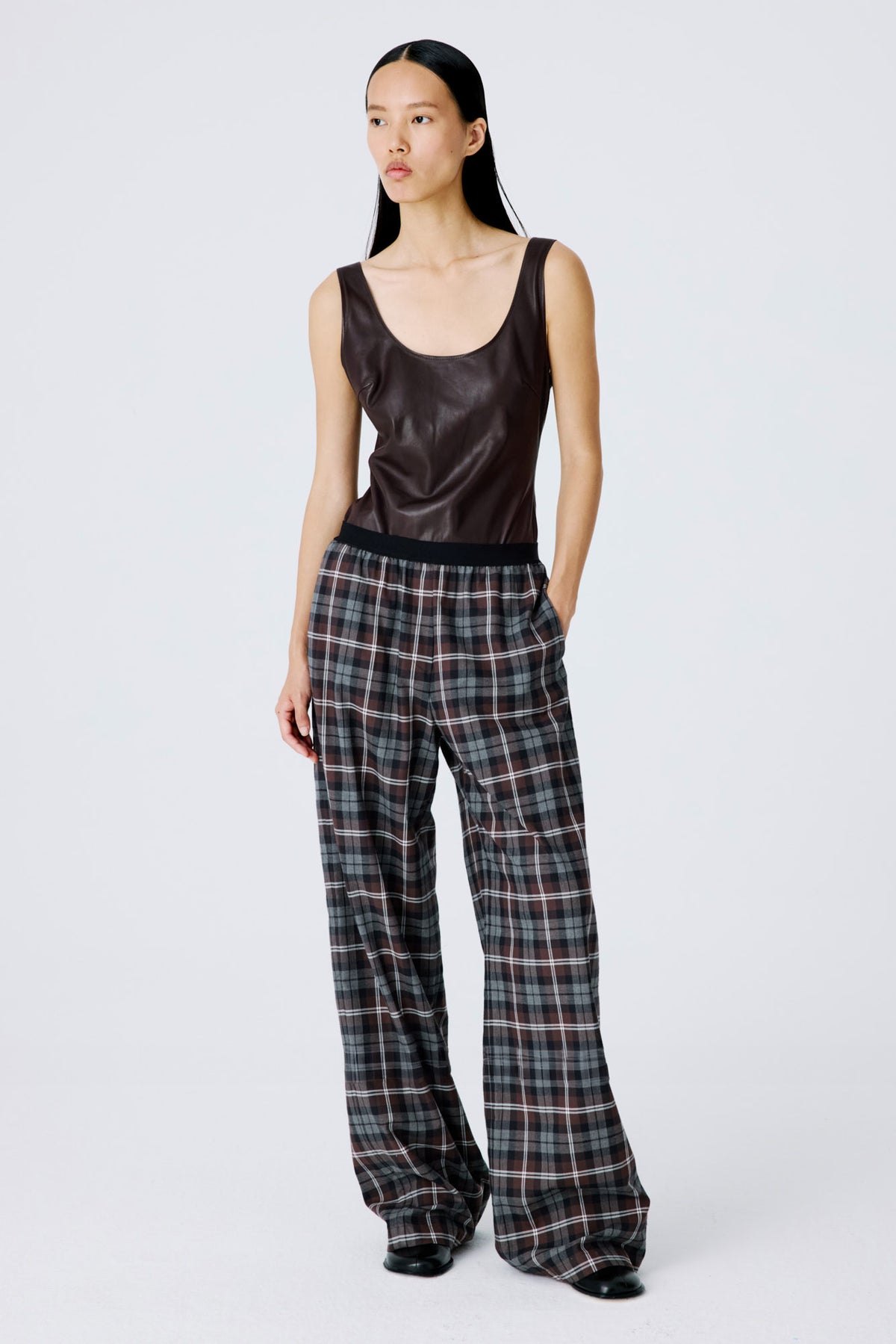 Lounge Pants | Plaid Flannel – Dark Brown