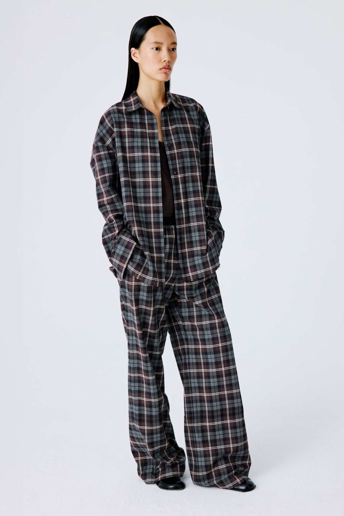 Lounge Pants | Plaid Flannel – Dark Brown
