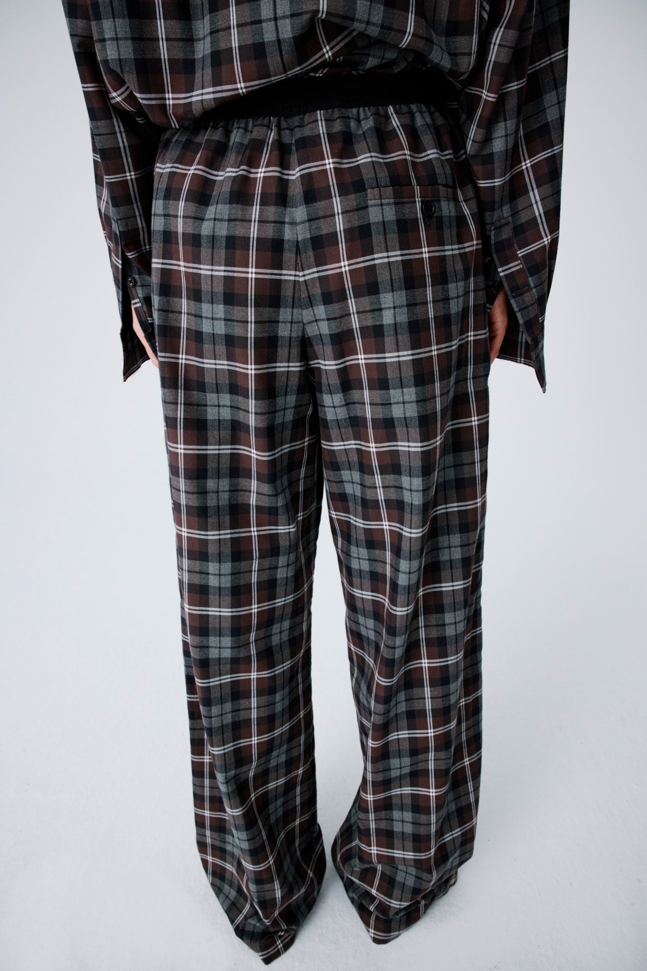 Lounge Pants In Plaid - Dark Brown