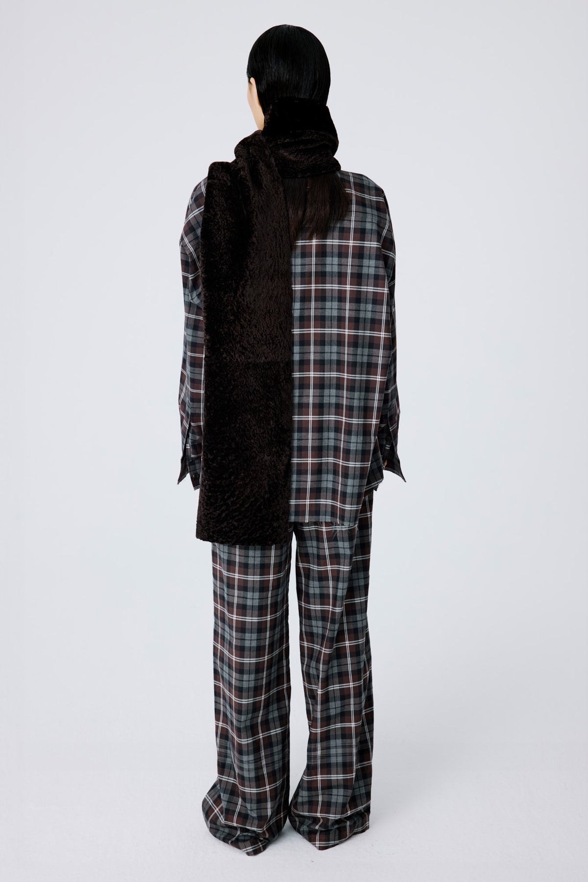 Shearling Cosmos Scarf | Dark Chocolate - Long