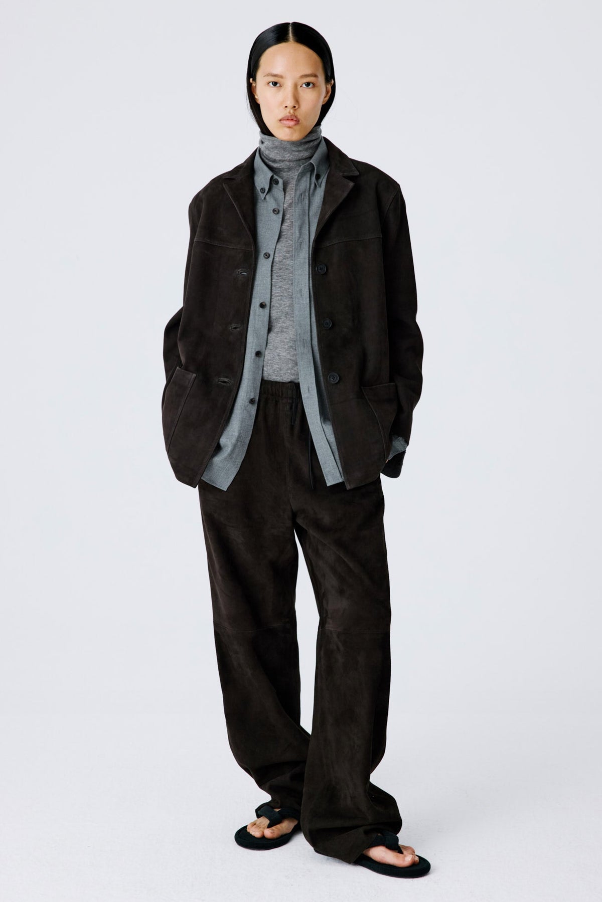 Suede Workwear Jacket | Burnt Oak