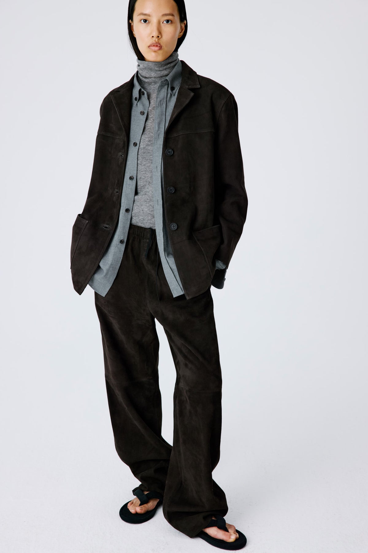 Suede Workwear Jacket | Burnt Oak