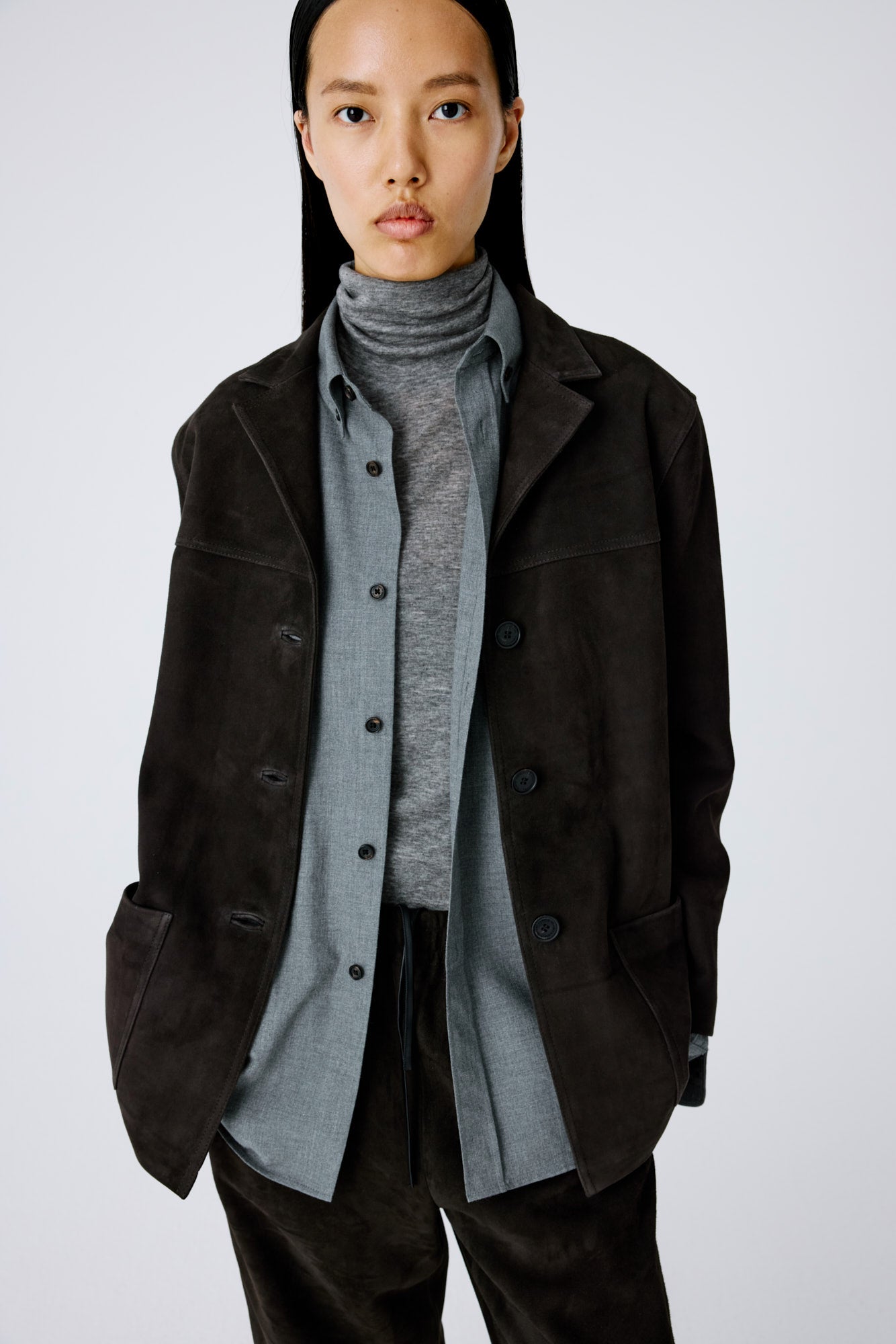 Suede Workwear Jacket - Burnt Oak