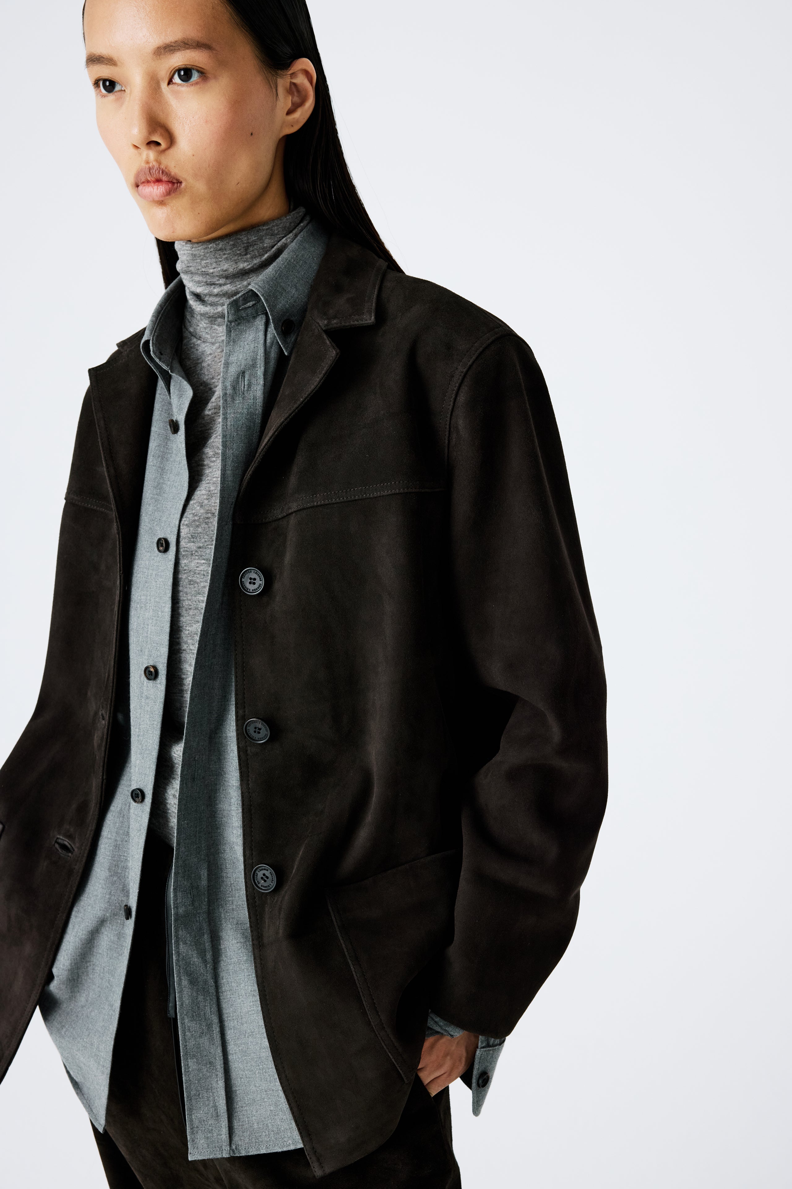 Suede Workwear Jacket - Burnt Oak