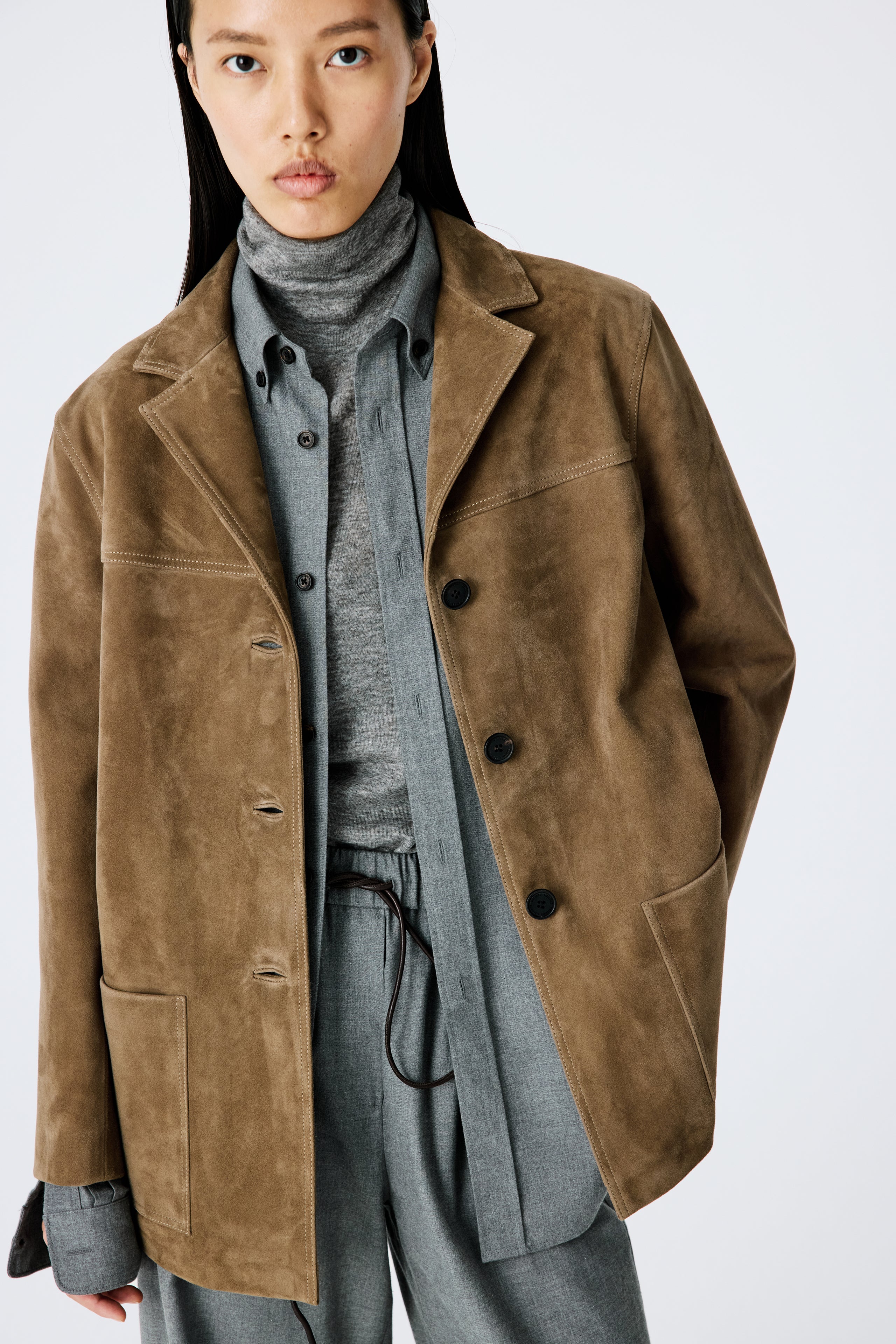 Suede Workwear Jacket - Tobacco