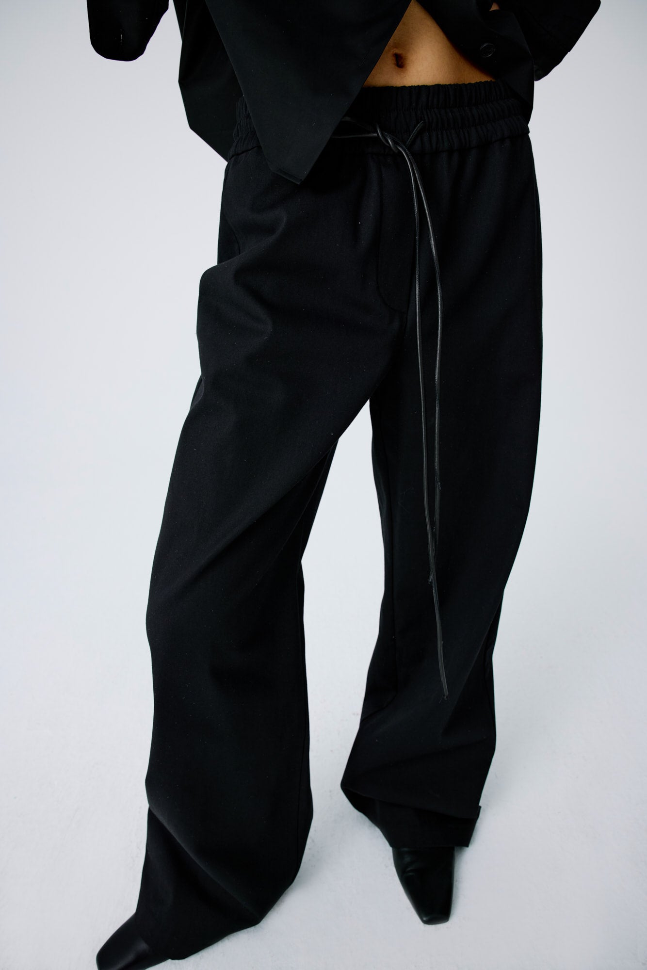 Lounge Pants In Lightweight Cotton Twill - Black
