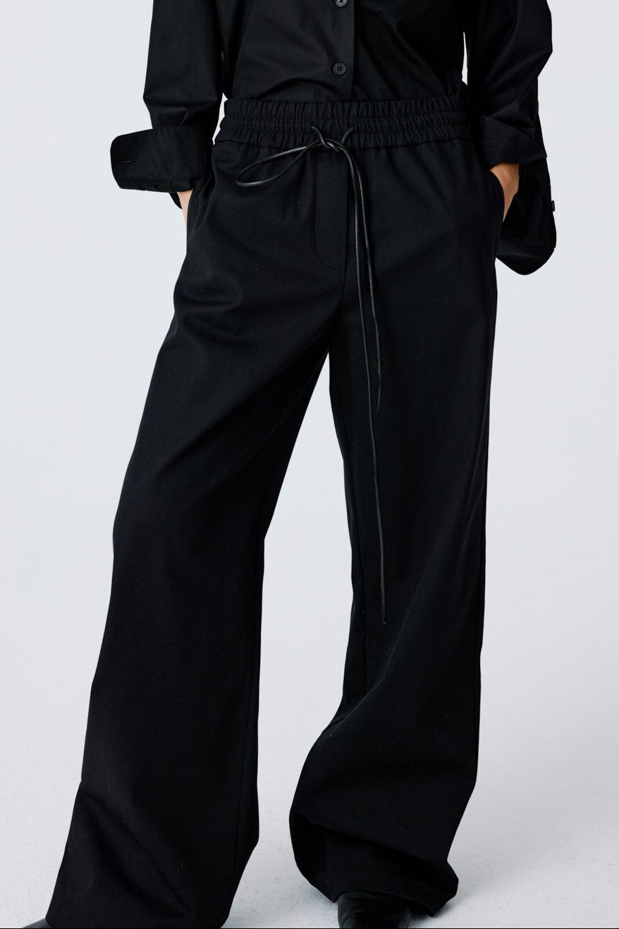 Lounge Pants In Lightweight Cotton Twill - Black