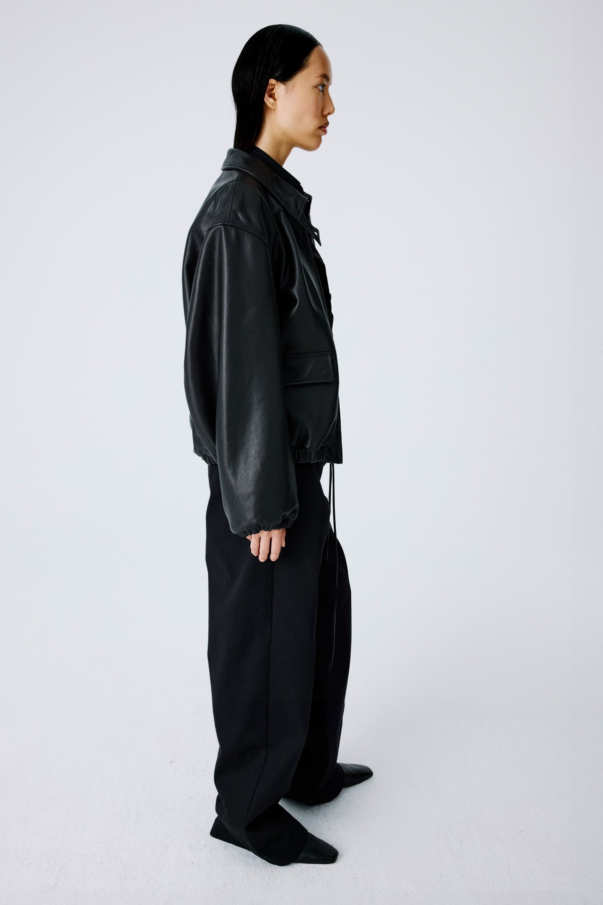 Drift Jacket | Leather – Black