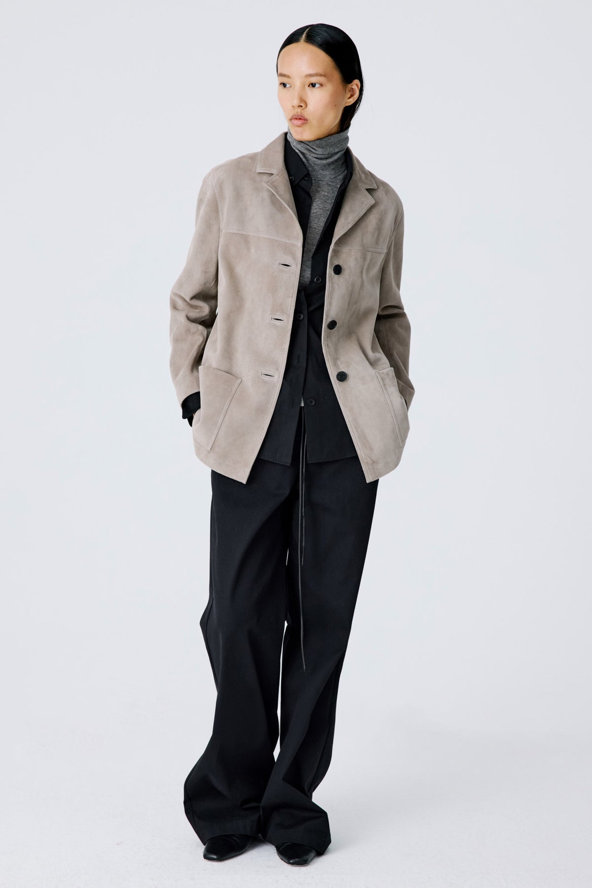Suede Workwear Jacket | Bamboo Beige