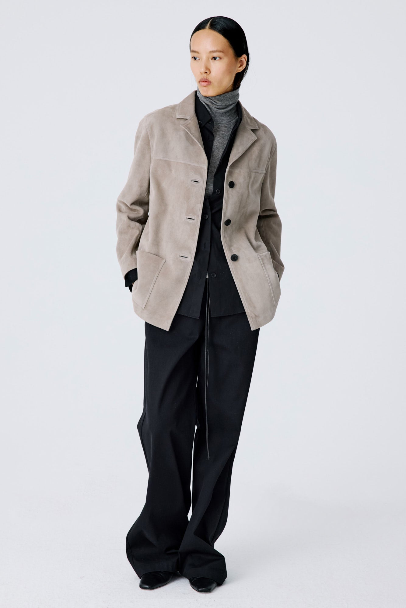 Suede Workwear Jacket - Bamboo Beige
