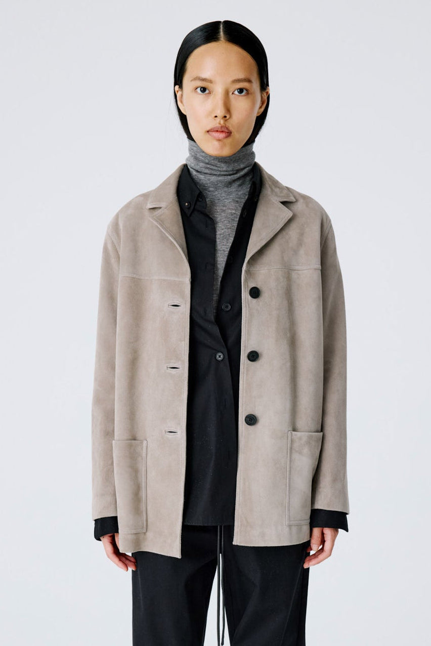 Suede Workwear Jacket | Bamboo Beige